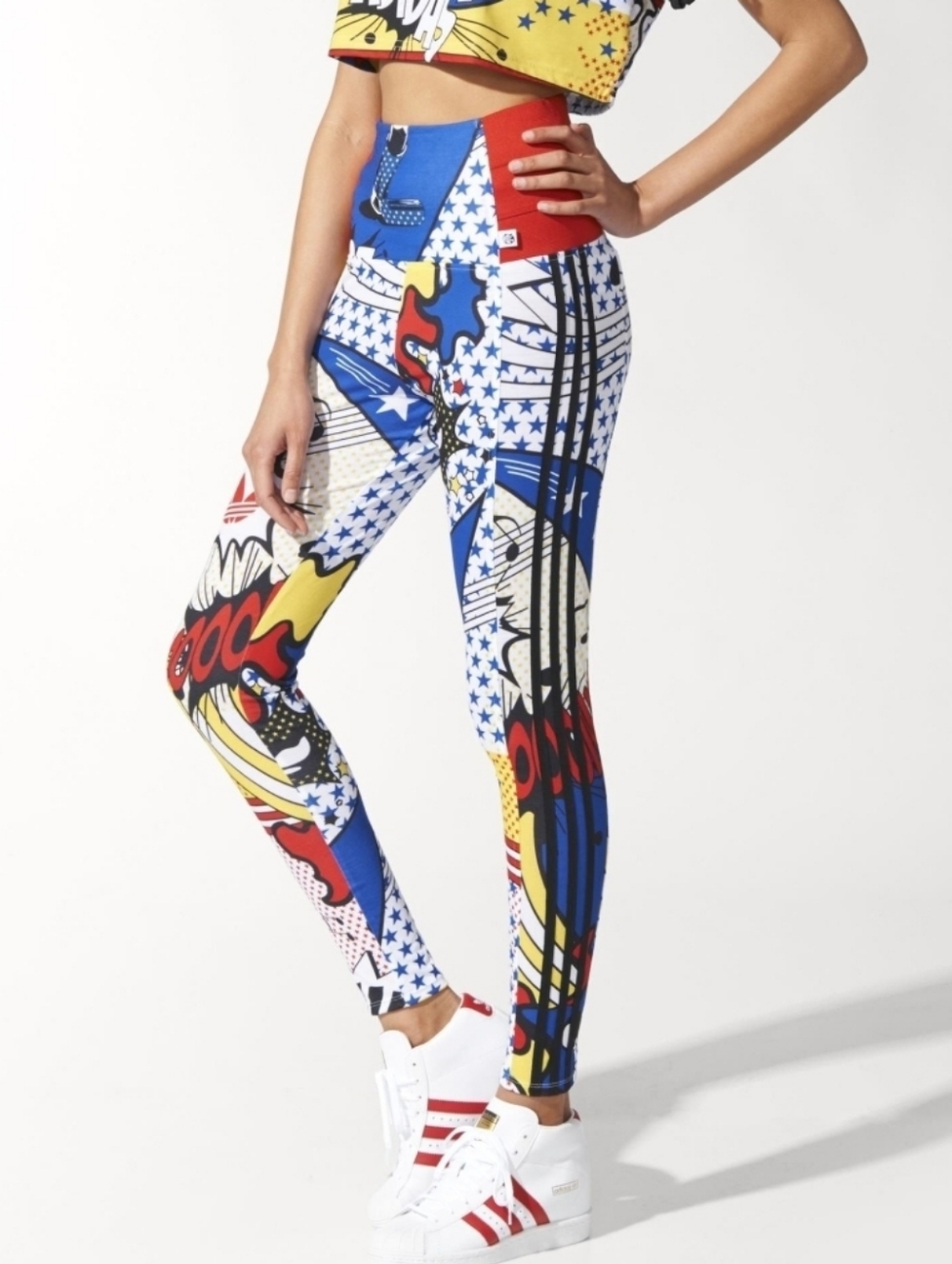 Adidas x Rita Ora Comic Print 3pc Set Hoodie (XL) Leggings (L) Sneakers (10) - Picture 6 of 16